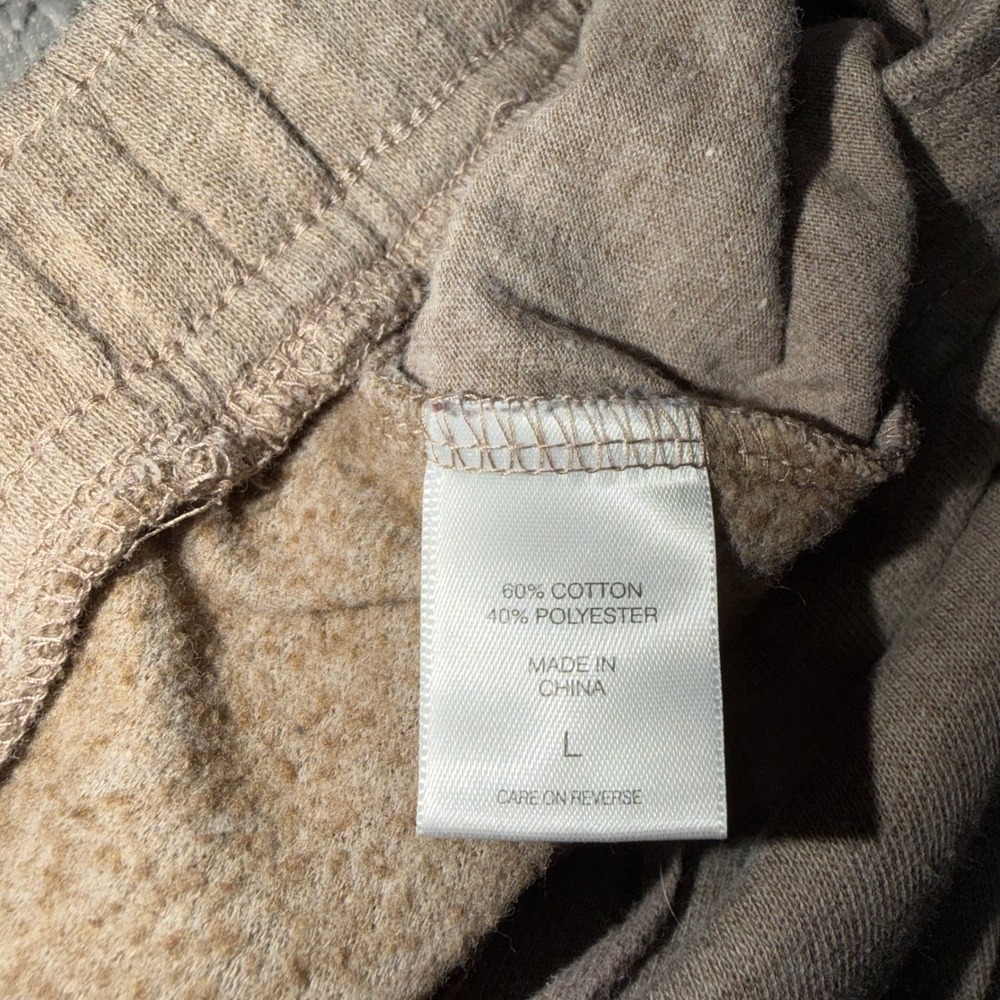 New York & Company WomensTan FleeceJoggers Size LLounge Pants Drawstring Pockets - Picture 3 of 4